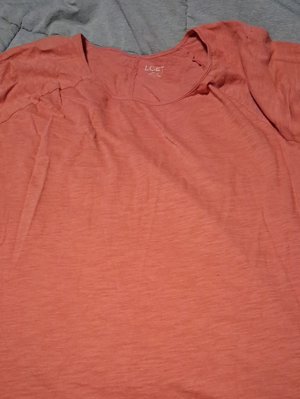 LOFT Womans Crew Neck 3/4Sleeve Shirt - Dusty Coral